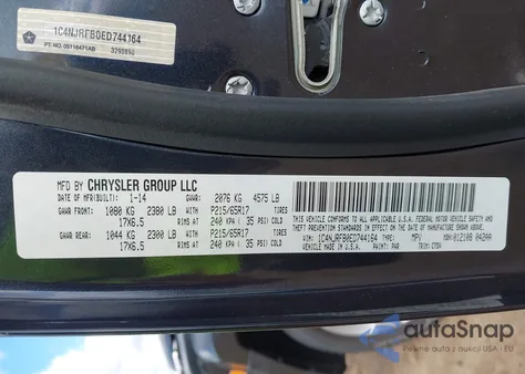 2014 Jeep Patriot Latitude из США, поврежденный, VIN 1C4NJRFB0ED744164